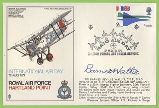 G.  B.  1971 Raf Hartland Point,  Flown Cover,  Sig.  Sir Barnes Wallis Cbe Frs