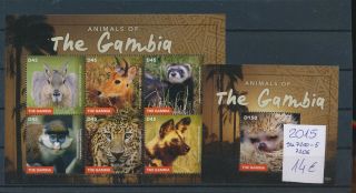 Gx02332 Gambia 2015 Animals Fauna Flora Wildlife Sheets Mnh Cv 14 Eur