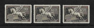 E6223 Waterlow & Sons Uruguay Specimen Air Mail Winged Horse Mnh Set