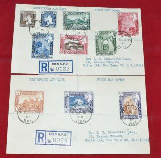 Aden State Of Seiyun 1954 Registered First Day Covers To 10 Shillings 11 Values