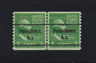 U.  S.  839 - 61 Providence,  R.  I.  Bureau Precancel Coil Line Pair,  Nh
