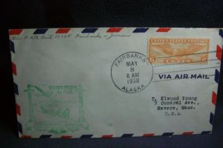 1938 First Flight Cover Pan Am (fam 16 - 18) Fairbanks Alaska To Juneau Alaska