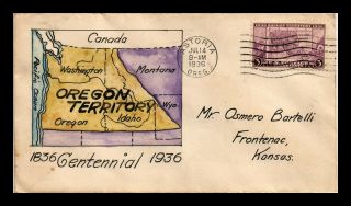 Dr Jim Stamps Us Oregon Territory Fdc Hand Drawn Cover Scott 783 Astoria