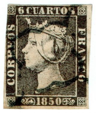 (i.  B) Spain Postal : Queen Isabella 6c