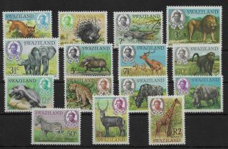 Swaziland 1969 Sg161 - 175 Animal Definitive Set Mnh Elephant Lion