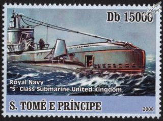 Wwii British Royal Navy S - Class Submarine Warship Stamp