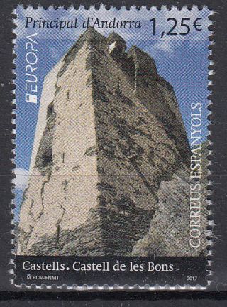 Andorra Spain.  2017 Europa Cept.  Castles.  1 Stamp.  Mnh