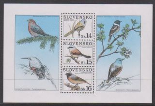 Slovakia - 1999,  Song Birds Sheet - Mnh - Sg Ms325