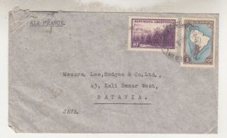 Argentina,  1936 Air France Airmail Cover To Neth.  East Indies,  Paris Transit.