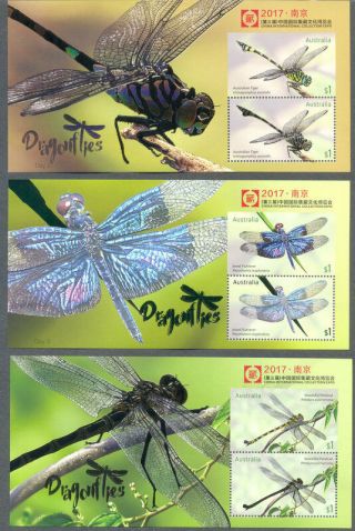 Australia - Dragonflies China 2017 4 Min Sheets Mnh - Days1 - 4 - Insects