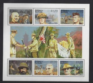 Antigua World War Ll Miniature Sheet Unmounted,  Mnh Sg 2132 - 7