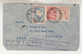 Argentina,  1937 Airmail Cover To Netherlands East Indies,  Par Avion Jusqu 