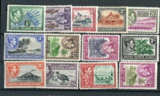 British Solomon Islands Kgvi 1939 - 51 Set Of 13 Sg60/72 Mnh