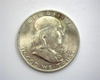 1960 - D Franklin Silver 50 Cents Gem Uncirculated Full Bell Lines