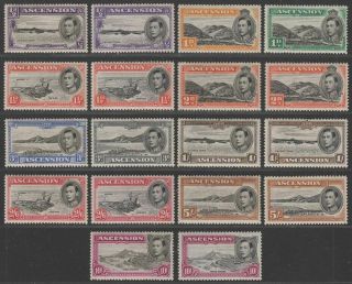 Ascension 1938 - 53 Kgvi Part Set To 10sh Including All Shilling Perf Vars