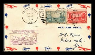 Dr Jim Stamps Us Arlington Virginia National Air Mail Week Cover Dual Franked