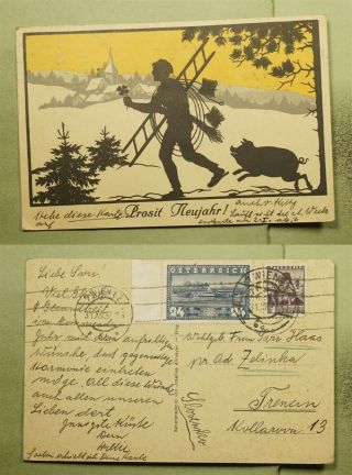 Dr Who 1937 Austria Vienna Year Postcard To Slovakia? E43309