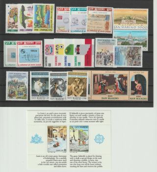 San Marino 1989 Complete Yearset Mnh / P13809