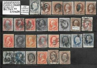Usa 28 & Classics Stamps.  High Cv $1,  764.  50.