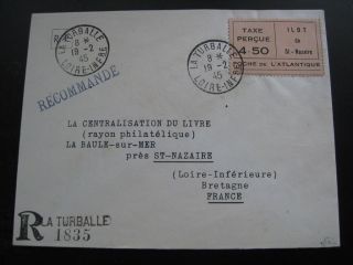 France Third Reich Wwii Occupation 1945 Mi.  3ii St.  Nazaire Cover Cv $360.  00