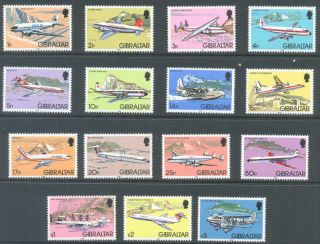 Gibraltar Aviation Set Mnh - Complete