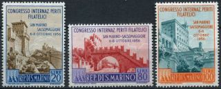 San Marino 1956 Sg 519 - 521 Philatelic Congress Mnh Set D82405
