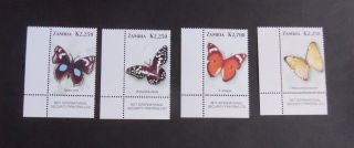 Zambia 2005 Butterflies Moths Sg958/61 Mnh Um Unmounted