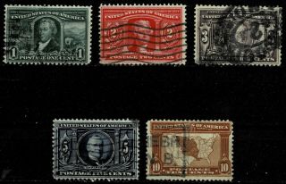 Scott 323 - 327 Louisiana Purchase Issue - Great Color/centers - (js96)