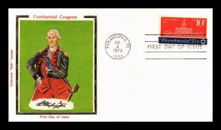 Dr Jim Stamps Us Continental Congress Independence Hall Colorano Silk Fdc Cover