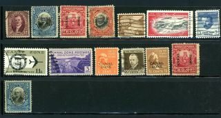 Canal Zone Outstanding Selection Of 14 Stamps - Cv=$5.  00