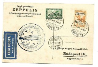 Zeppelin Lz 127 Postcard Hungary Flight To Budapest 1931 Rare