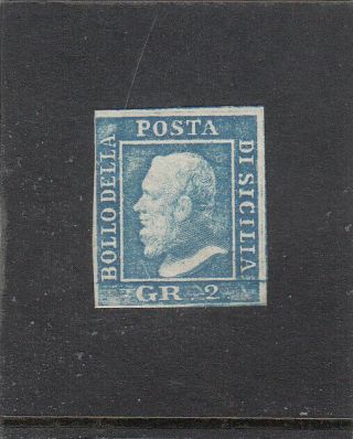 Italia Italian States Sicilia Sicily 1859 2gr Azzurro (tav Ii) (na) Mh - Nuovo C