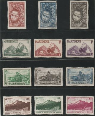 Martinique - French Colonial - Set Of 12 Old Stamps Mnh (mart 760)