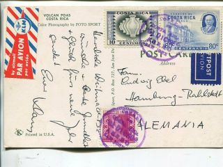 Costa Rica Air Mail Post Card To Germany 1958