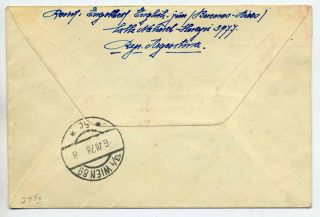 ARGENTINA 1928 FINE REGISTERED AIRMAIL COVER FROM BUENOS AIRES TO VIENNA AUSTRIA 2