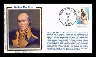 Dr Jim Stamps Us Battle Of Haw River American Revolution Colorano Silk Cover