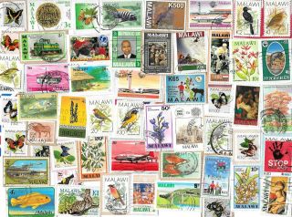 Malawi - Selection Of Stamps On Paper From Kiloware