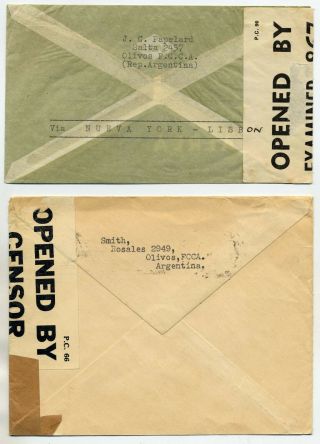 ARGENTINA 1940 & 1941 WORLD WAR II CENSORED COVERS TO THE NETHERLANDS 2