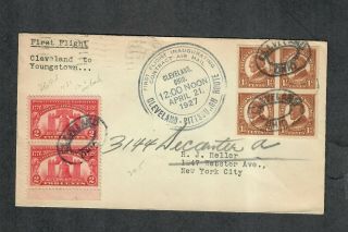 Us 1st Flight Cover Cleveland To Pittsburgh April 21 1927