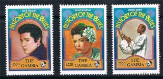 Gambia 1992 Blues Singers Stamps From 3x Ms Sg 1279 Mnh