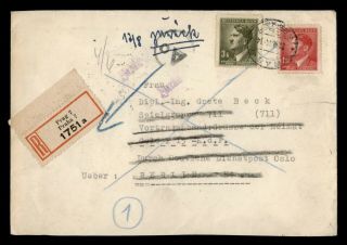 Dr Who 1944 Germany Bohemia & Moravia Prague Registered To Germany E43733