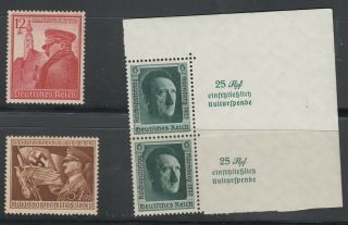 Germany B102a (2) B137 B252 Birthday Issues 1940 