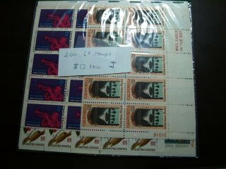 Us Postage Never Hinged Blocks Of 6 Cent Stamps $12.  00 Face (j)