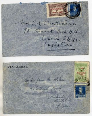 Argentina 1931 & 1933 Commercial Covers To Uk With Revolution Anniv Vals