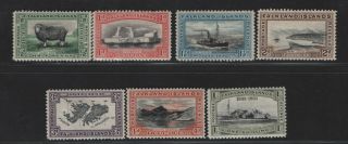 Falkland Island 1933 Views 1/2d - 1s (sg127 - 32,  134) Mounted £165