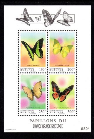 Burundy 1993 Butterfly Stamp Souvenir Sheet