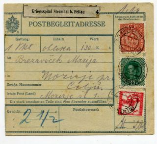 Shs Slovenia,  Yugoslavia 1919 - - Parcel Card From Strnišče/kriegspital Sternthal