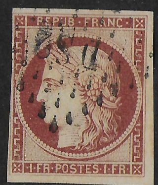 France Stamps 1849 Yv 6 Canc Vf 1f Stamp High Value