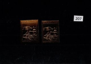 /// Chad - Mnh - Gold Stamps - Perf,  Imperf - Space - Moon - Apollo