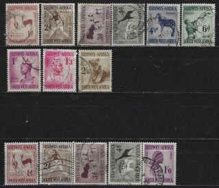 South West Africa 1954 Sc 249 - 58 Definitive Short Set Both Watermarks 2657